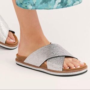 Free People Silver Sidelines Sandal